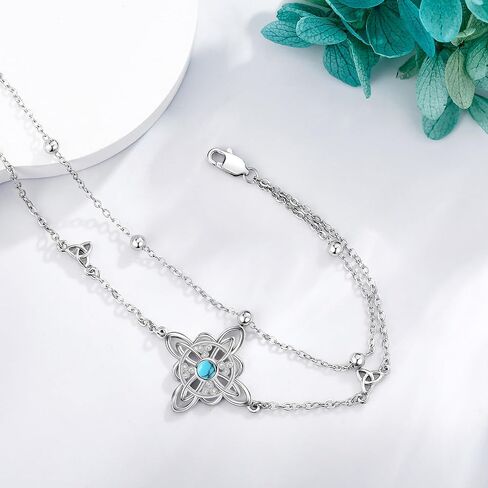 Witches Knot Bracelet 925 Sterling Silver Celtic Knot Pendant Nudo de Bruja Bracelet Witchy Jewelry Gifts for Women in Kuwait