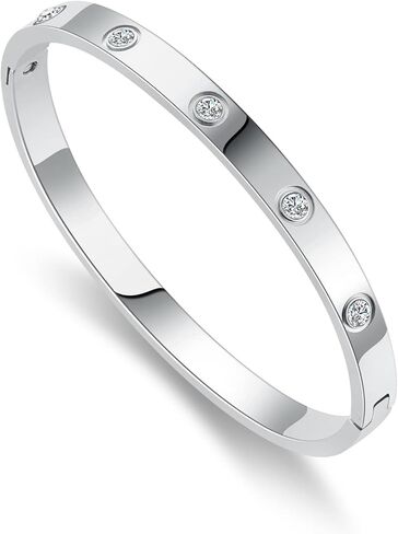 Gold Bracelets for Women 14K Gold Plated - Love Friendship with Cubic Zirconia Stainless Steel Bracelet, Jewelry for Mother's Day Valentine's Day Wedding Couples and Birthdays in Saudi Arabia
