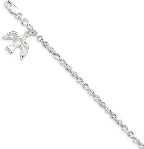 Jewels By Lux Sterling Silver Dove Charm Bracelet in Saudi Arabia