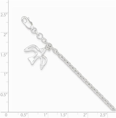 Jewels By Lux Sterling Silver Dove Charm Bracelet in Saudi Arabia