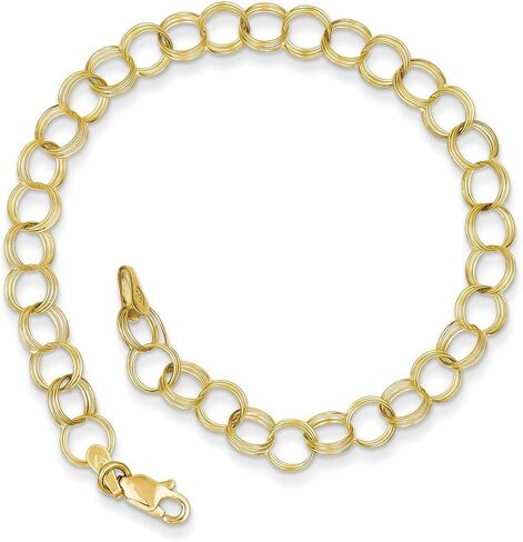 10K Yellow Gold Triple Link Charm Bracelet in Saudi Arabia