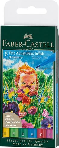 Faber-Castell Art & Graphic Pitt Artist Pen Brush India Ink Pen, Multicoloured, Studio Box Of 60, For Art, Craft, Drawing, Sketching, Home, School, University, Colouring in Kuwait
