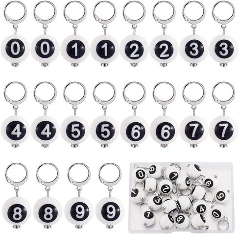 SUNNYCLUE 1 Box 20Pcs Number Stitch Markers Bulk Crochet Marker 1~9 Numbers Crochet Alloy Enamel Small Cute Round Metal Stitch Markers for Knitting Crocheting Numbered Sewing Quilting Jewelry Making in Saudi Arabia