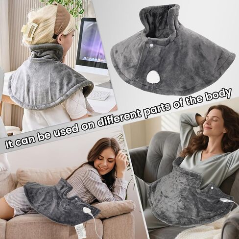 وسادة تسخين للرقبة والكتفين والظهر، وسادة حرارية كهربائية بوزن 2.6 رطل لتخفيف الألم، هدايا عيد الميلاد للنساء والرجال والأم والأب، لفافة تسخين كبيرة مؤهلة من FSA، 9 إعدادات للحرارة و11 مؤقت in Kuwait