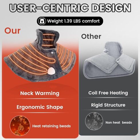 وسادة تسخين للرقبة والكتفين والظهر، وسادة حرارية كهربائية بوزن 2.6 رطل لتخفيف الألم، هدايا عيد الميلاد للنساء والرجال والأم والأب، لفافة تسخين كبيرة مؤهلة من FSA، 9 إعدادات للحرارة و11 مؤقت in Kuwait