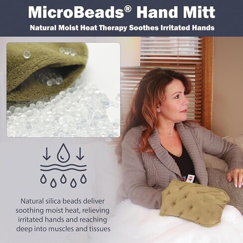 المنتجات الأساسية MicroBeads قفاز تدفئة العلاج الحراري الرطب لتصلب التهاب المفاصل، وجع وإصبع الزناد، وتخفيف الألم الطبيعي، وتدفئة اليد في الميكروويف للأيدي الصغيرة إلى المتوسطة الحجم (عبوة واحدة) in Kuwait