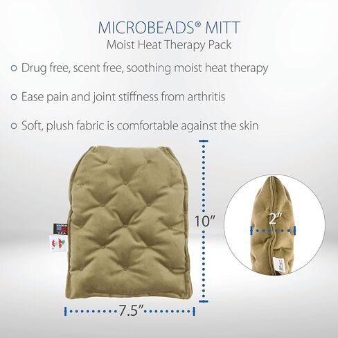 المنتجات الأساسية MicroBeads قفاز تدفئة العلاج الحراري الرطب لتصلب التهاب المفاصل، وجع وإصبع الزناد، وتخفيف الألم الطبيعي، وتدفئة اليد في الميكروويف للأيدي الصغيرة إلى المتوسطة الحجم (عبوة واحدة) in Kuwait