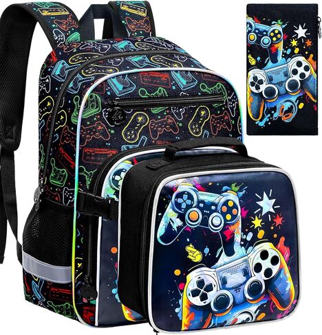 UFNDC Bookbag for Kids Boys, 3PCS Backpack Set with Clip-On Lunch Box, Water Resistant Truck School Bag for Elementary Preschool Toddler, CLIP & GO! in Kuwait