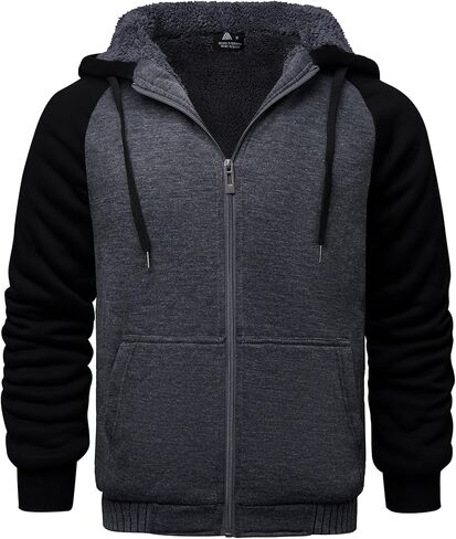 GEEK LIGHTING Hoodies for Men Heavyweight Fleece Sweatshirt - Full Zip Up Thick Sherpa Lined, Blue/Purple XXL in Kuwait