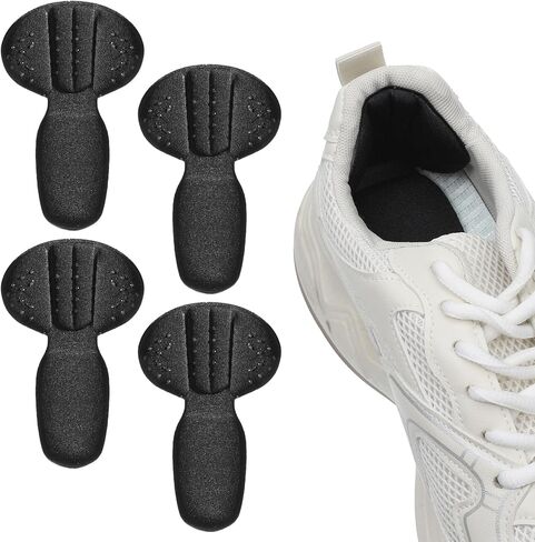 Back of Heel Cushion Pads 4PCS Heel Pads for Shoes That are Too Big, Black Mesh Adhesive Heels Grips Reusable Anti Blister Shoe Liners Heels Protectors for Women Men Improve Shoe Fit in Saudi Arabia