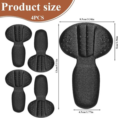 Back of Heel Cushion Pads 4PCS Heel Pads for Shoes That are Too Big, Black Mesh Adhesive Heels Grips Reusable Anti Blister Shoe Liners Heels Protectors for Women Men Improve Shoe Fit in Saudi Arabia