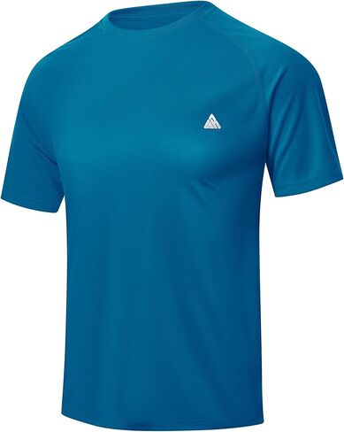 تي شيرت ZITY للرجال بعامل حماية من الأشعة فوق البنفسجية 50+ Rash Guard بأكمام قصيرة، سريع الجفاف وخفيف الوزن للحماية من الشمس للتمرينات الرياضية in Kuwait