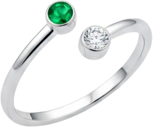 خاتم حجر لشهر الميلاد قابل للتعديل، سوار من الفضة الإسترلينية 925، مجوهرات ملفوفة بسيطة، إكسسوارات للأم والجدة والصديقة لها، BFF، عيد الأم، الفتيات، هدية ذاتية، خواتم الذكرى السنوية للنساء in Kuwait