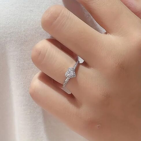 Delicate Heart Love Rings for Women Romantic Proposal Jewelry with Cubic Zirconia Wedding Band Jewelry in Saudi Arabia