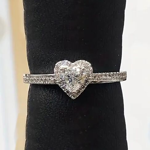 Delicate Heart Love Rings for Women Romantic Proposal Jewelry with Cubic Zirconia Wedding Band Jewelry in Saudi Arabia