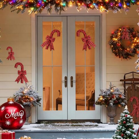 Candy Cane Wreath Frame Christmas Decorations, 14 Inch Metal Wire Wreath Form, 2 Pack Dark Green J Letter Shaped Wreaths Rings for Christmas New Year Front Door Home Outdoor Decor DIY Crafts Supplies in Saudi Arabia