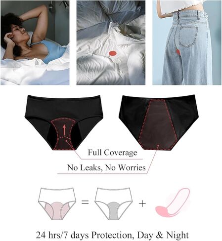 Women Incontinence Underwear, Leakproof Panties, Reusable Urinary Leakage Protective Briefs, Bladder Leak Fast Absorb (Small) in Saudi Arabia