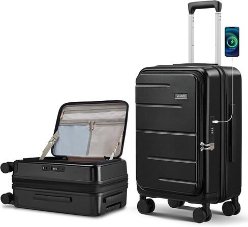 Carry on Luggage Expandable Travel Luggage Top Opening Suitcase with TSA Lock and Usb Built in,Lightweight Rolling Suitcases with Spinner Wheels,PC Hard Shell Suitcases Airline Approved in Saudi Arabia