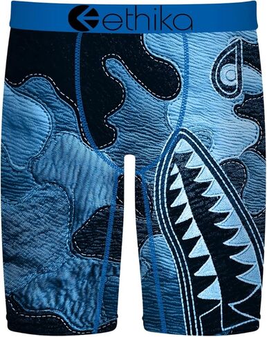 Ethika Boy's Staple Boxer Briefs, Soft 4-Way Stretch, No Ride-Up Fit - BMR Denim Blues in Saudi Arabia