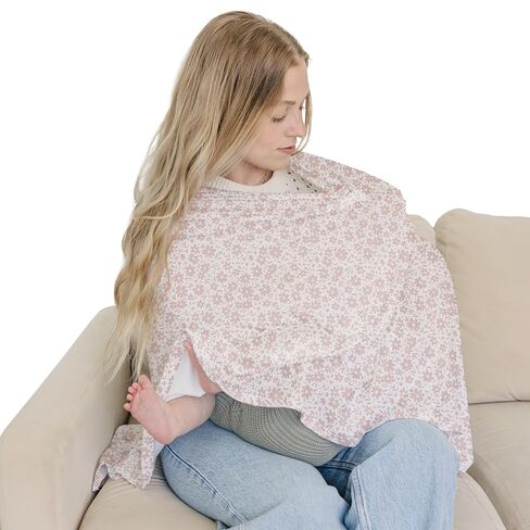 Nursing Cover Up for Breastfeeding - Breathable Breastfeeding Cover with Removable Arch Neckline for Women - Breast Feeding Covers for Women (Meadow Reflection) in Kuwait
