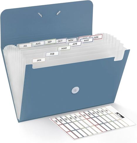 SKYDUE Expanding File Folder, Accordion File Organizer with 13 Pockets for A4/Letter Sized Paper, Accordion Folder with Labels - Document Receipt Organizer for Office, School, Home in Kuwait