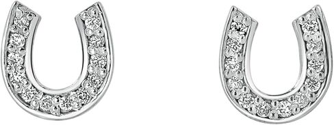 1/10 to 1/3 Carat Diamond Lucky Horseshoe Stud Earrings in 10k Gold (J-L, I1-I2, cttw) Push Back by Diamond Wish in Saudi Arabia