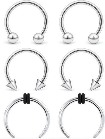 Cisyozi 16G 14G 12G 10G 8G 6G 4G 2G Septum Rings Ear Gauges Earrings Hoops Septum Pincher 316L Surgical Steel Internally Threaded Horseshoe Rings Piercing Jewelry for Women Men in Saudi Arabia