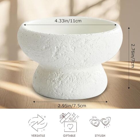 Mini Cement Candle Holder with Volcano Stone Design - Elegant Tealight Holder for Romantic Atmosphere, Perfect for Table Centerpieces & Home Décor (White) in Saudi Arabia