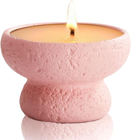 Mini Cement Candle Holder with Volcano Stone Design - Elegant Tealight Holder for Romantic Atmosphere, Perfect for Table Centerpieces & Home Décor (White) in Saudi Arabia