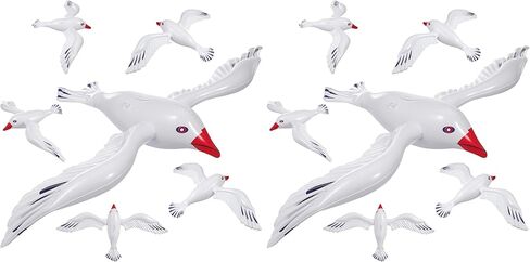 Toyvian Large Inflatable Seagulls 6pcs Jumbo Flying Seagull Toy Blow Up Sea Birds Balloons Seagull Ornaments Wedding Beach Pool Party Supplies in Kuwait
