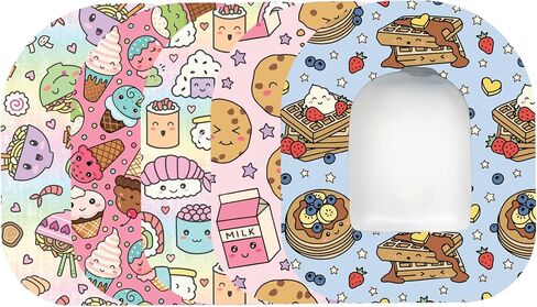Glucomart Omnipod Adhesive Patches – Waterproof, Hypoallergenic CGM Tape for Omnipod 5 & Dash, Pre-Cut Overpatch, Secure Hold for Active Lifestyles (5 Count) (Kawaii Foods) in Saudi Arabia
