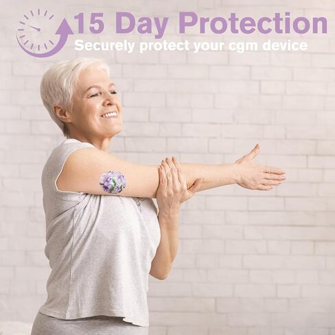Libre 3 Sensor Covers Waterproof 20 Pack Adhesive Patches for Libre 3 Plus,Breathable Hypoallergenic & Latex-Free Overpatch,Long Stay Protection,Flower Print in Saudi Arabia