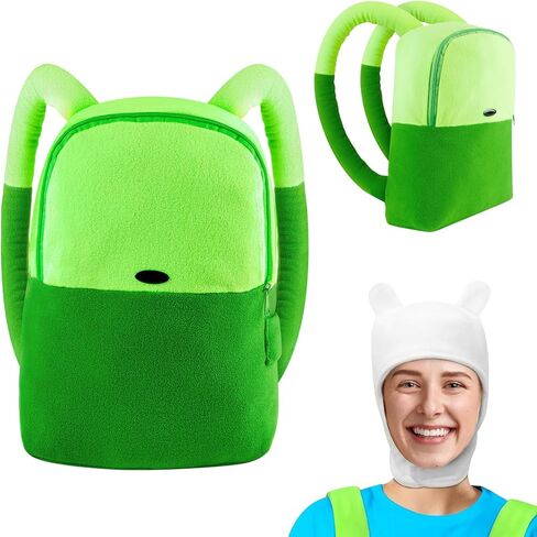 حقيبة ظهر أزياء Rose's Secret لأزياء Adventure Times Cosplay: Anime Merch Character Finn the Human Green Bag in Kuwait