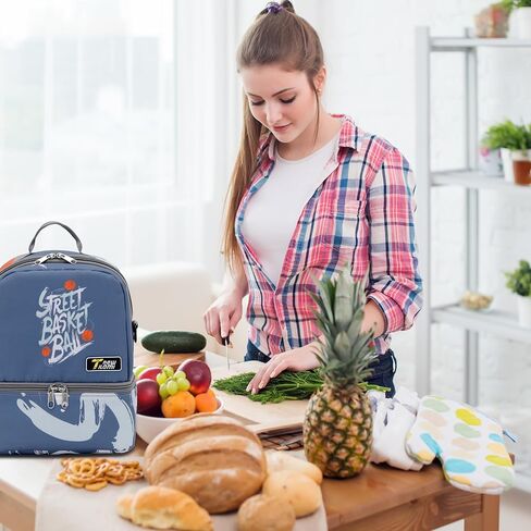 NEW TILAMI Kids Lunch Bag Double Insulated for tilami Rolling Backpack Girls Boys forTravel School Picnic, Court Blue in Saudi Arabia