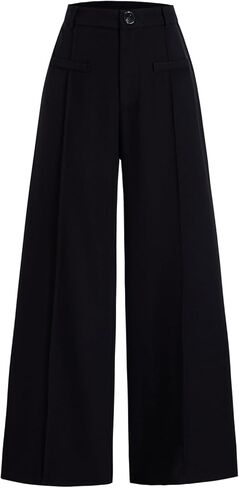 Women's Wide Leg Dress Pants Dressy Casual High Waisted Work Office Trousers in Saudi Arabia