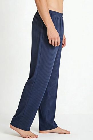 Mens Pajama Pants, Ultra-Thin Lightweight Plaid Cotton Lounge Loose Comfortable Sleepwear Casual Wearable Home Pants(L-XXL) in Kuwait