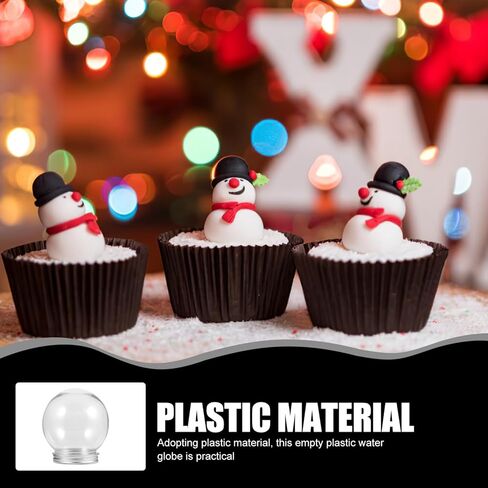 DOITOOL 12 Pack DIY Snow Globe Kit Clear Plastic Snowball with Screw Cap 3.35 X 2.76 Inch Fillable Water Globe for DIY Crafts Holiday Decorations in Saudi Arabia