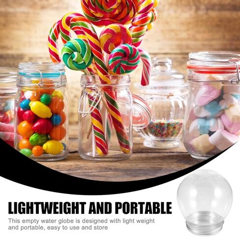 DOITOOL 12 Pack DIY Snow Globe Kit Clear Plastic Snowball with Screw Cap 3.35 X 2.76 Inch Fillable Water Globe for DIY Crafts Holiday Decorations in Saudi Arabia