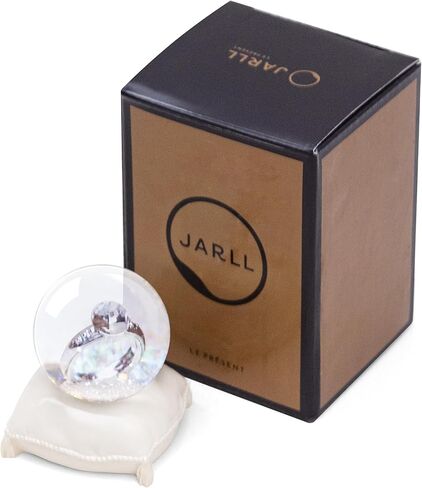 Miniature Engagement Ring Snow Globe, Elegant Keepsake on Cushion Base, Collectible Ornament for Weddings, Anniversaries, Proposals, and Romantic Gifts in Saudi Arabia