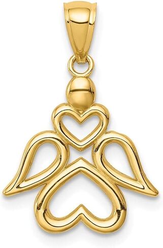 Diamond2Deal 14k Yellow Gold Angel Pendant in Saudi Arabia