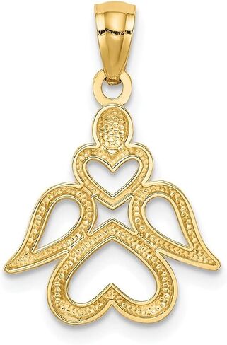 Diamond2Deal 14k Yellow Gold Angel Pendant in Saudi Arabia