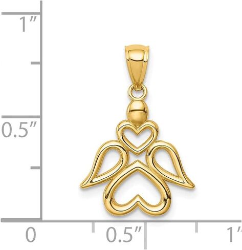 Diamond2Deal 14k Yellow Gold Angel Pendant in Saudi Arabia