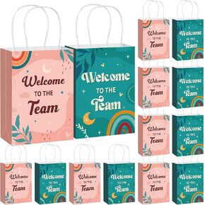 Kolldenn 24 Pcs Welcome to the Team Paper Gifts Bags Bulk for New Employee Welcome to the Team Gift Bags with Handles for New Employee Appreciation Gifts Office Supplies in Kuwait