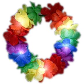 blinkee Light Up Rainbow Hawaiian Stretch Flower Crown in Saudi Arabia