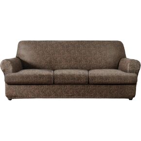 أغطية أريكة من الجلد على شكل حرف T من molasofa مع 3 أغطية مقاعد فردية الشكل لديكور المنزل، 4 قطع - غطاء أريكة قابل للتمدد، قابل للغسل، غير محبب، غير قابل للانزلاق (أريكة، 02 أسود) in Kuwait