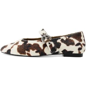 MICIFA Leopard Mesh Ballet Flats for Women Round Toe Mary Jane Buckle Flats Fall Comfortable Casual Dress Shoes in Kuwait