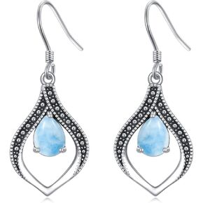 Vintage Genuine Turquoise Earrings for Women Dangling 925 Sterling Silver Western Native American Style Jewelry for Wife Mother in Kuwait