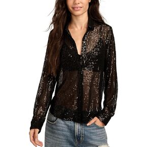 Lucky Brand Womens Sequin Buttondown Shirt in Saudi Arabia