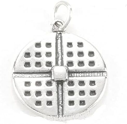 WAFFLE Charm Pendant Cook Food Sterling Silver 3D 925 .925 Cooking yummy! in Saudi Arabia