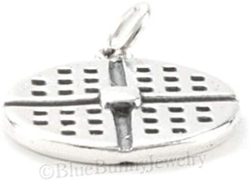 WAFFLE Charm Pendant Cook Food Sterling Silver 3D 925 .925 Cooking yummy! in Saudi Arabia